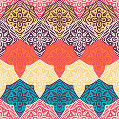 Ethnic floral seamless pattern