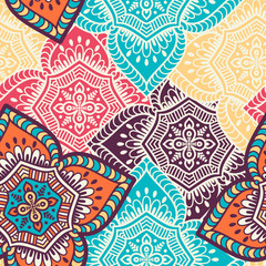 Ethnic floral seamless pattern