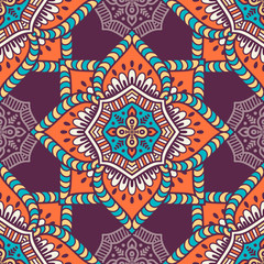 Ethnic floral seamless pattern