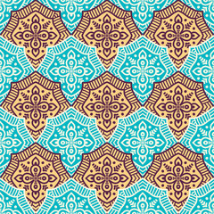 Ethnic floral seamless pattern