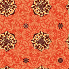 Ethnic floral seamless pattern