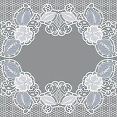 Background with white lace. It can be used as a template greeting card or invitation.