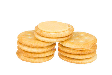 Cracker cream cheese isolated on white background.