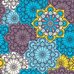 Ethnic floral seamless pattern