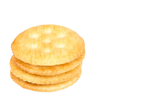 Cracker cream cheese isolated on white background.