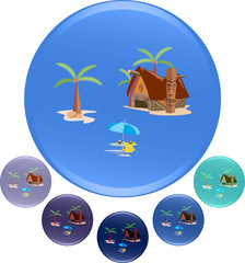 Vector illustration of beach and island backgrounds for travel advertising