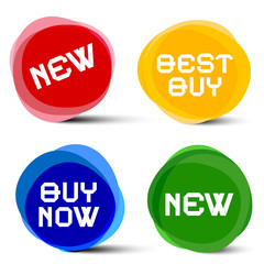 Abstract Colorful Circle Vector Shapes with New - Best Buy and Buy Now Titles