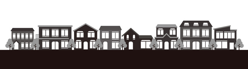 町（モノクロ）