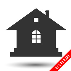 Home icon. Flat logo of house. Home vector picture.