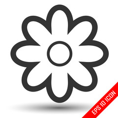Flower icon. Flat icon of the flower onwhite background.