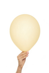hold yellow balloon