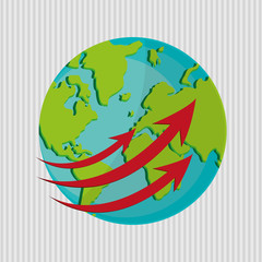Planet design. World icon. Flat illustration