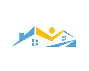 Modern Real Estate Logo - Clean Blue Family Housing
