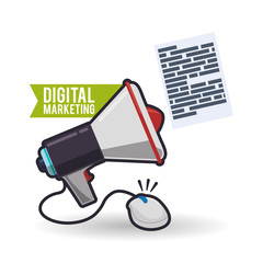 Digital marketing design. Ecommerce icon. Isolated illustration