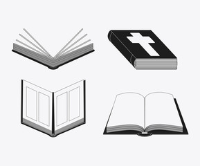 Bible design. Book icon. Flat illustration
