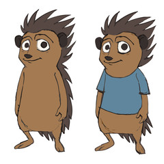 Cute hedgehog animal cartoon character