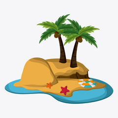 Beach design. Palm tree icon. Colorful illustration