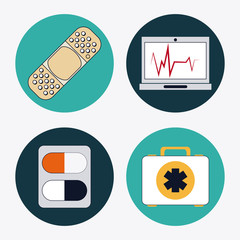Medical care design. Health care icon. Flat illustration , editable vector