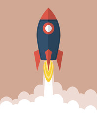 Rocket desing. Spaceship icon. Flat illustration , editable vector