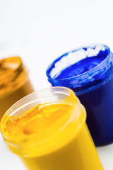 Gouache paint closeup