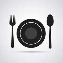 Lunch time design. Menu icon. Flat illustration , editable vector