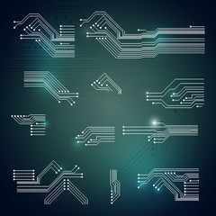 Abstract vector background with high tech circuit board Vector Illustration