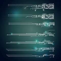 Abstract vector background with high tech circuit board Vector Illustration
