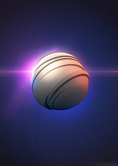 Abstract 3d rendering white sliced ball