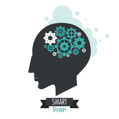 Brain design. Mind concept. White background , editable vector