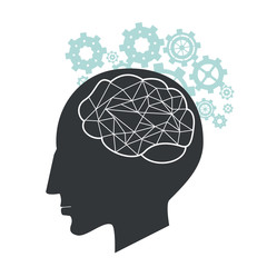 Brain design. Mind concept. White background , editable vector