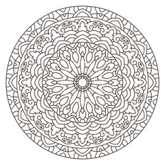 Symmetrical circular pattern mandala. 