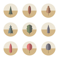 Set of icons trees