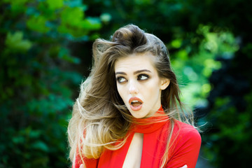 Naklejka premium Sexy young woman with long hair