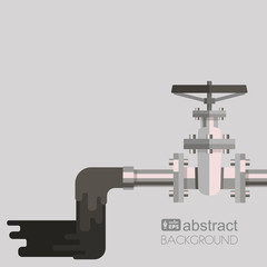 Background water pollution with pipe, valve on the pipe