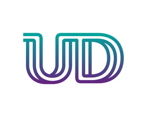 UD lines letter logo