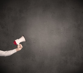 Megaphone on plain background