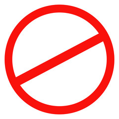Sign ban, prohibition, No Sign, No symbol, Not Allowed isolated on white background. Vector illustration