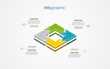 Biznesowa infografika w kształcie kwadratu - obrazy, fototapety, plakaty