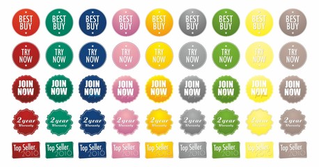 Color vector promotion sale tag sticker guarantee