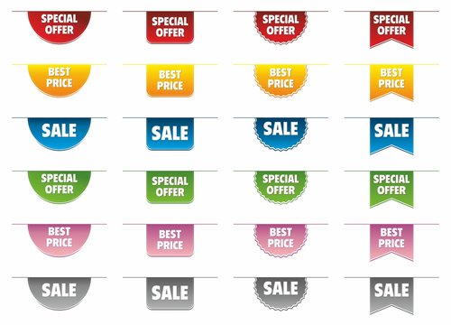 Promotion stickers tags seller shop