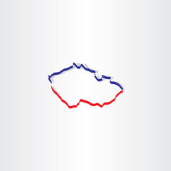 czech republic map vector icon