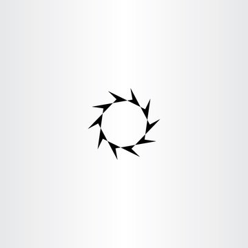 decagon arrow black vector circle icon