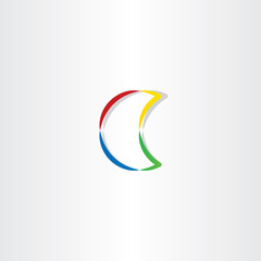 half moon colorful icon vector symbol