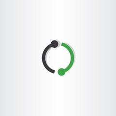 logo letter o green black icon sign vector