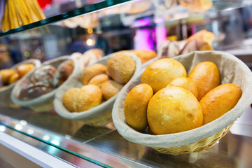 Fresh croissants in the shop