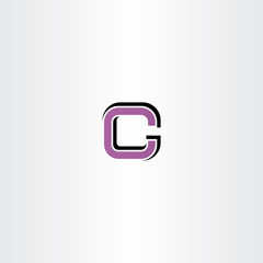 purple letter c logotype vector sign element icon