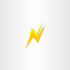 thunder flash letter n icon logo vector