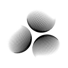 halftone globe, sphere vector logo symbol, icon, design. abstract dotted globe illustration isolated on background.