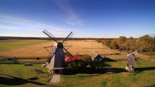 Some of the old windmills in Angla located in the small farm town in Saaremaa Estonia