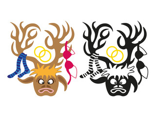 deer with wedding decorations on its horns